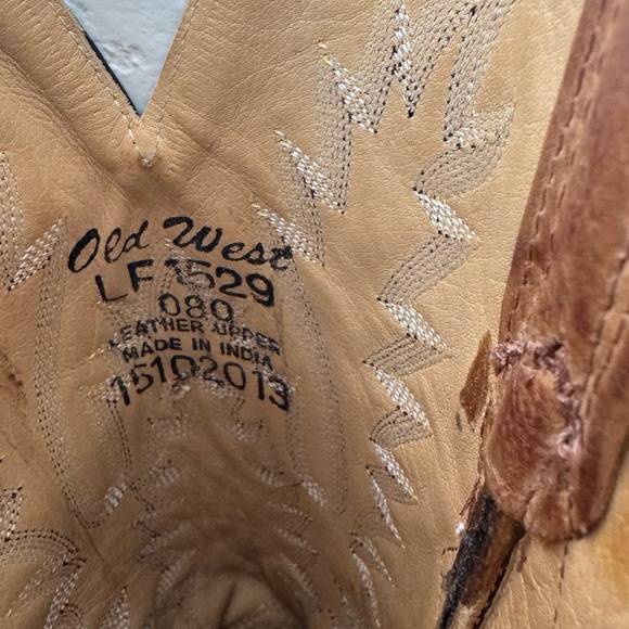 Old West Tan Canyon Womens All Leather 12in Snip Toe Cowboy Western Boots Size 8 - Picture 6 of 9